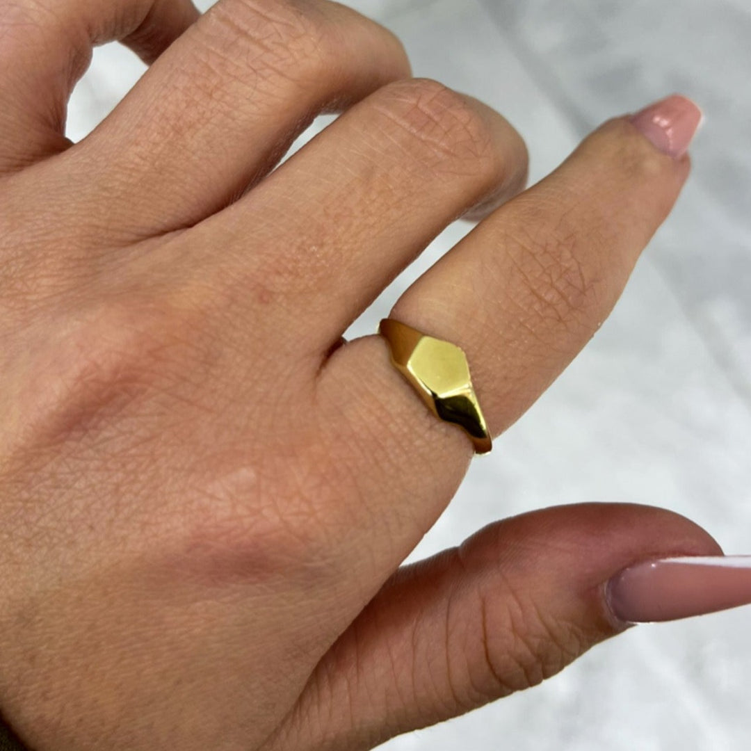 Fünfeck Goldring