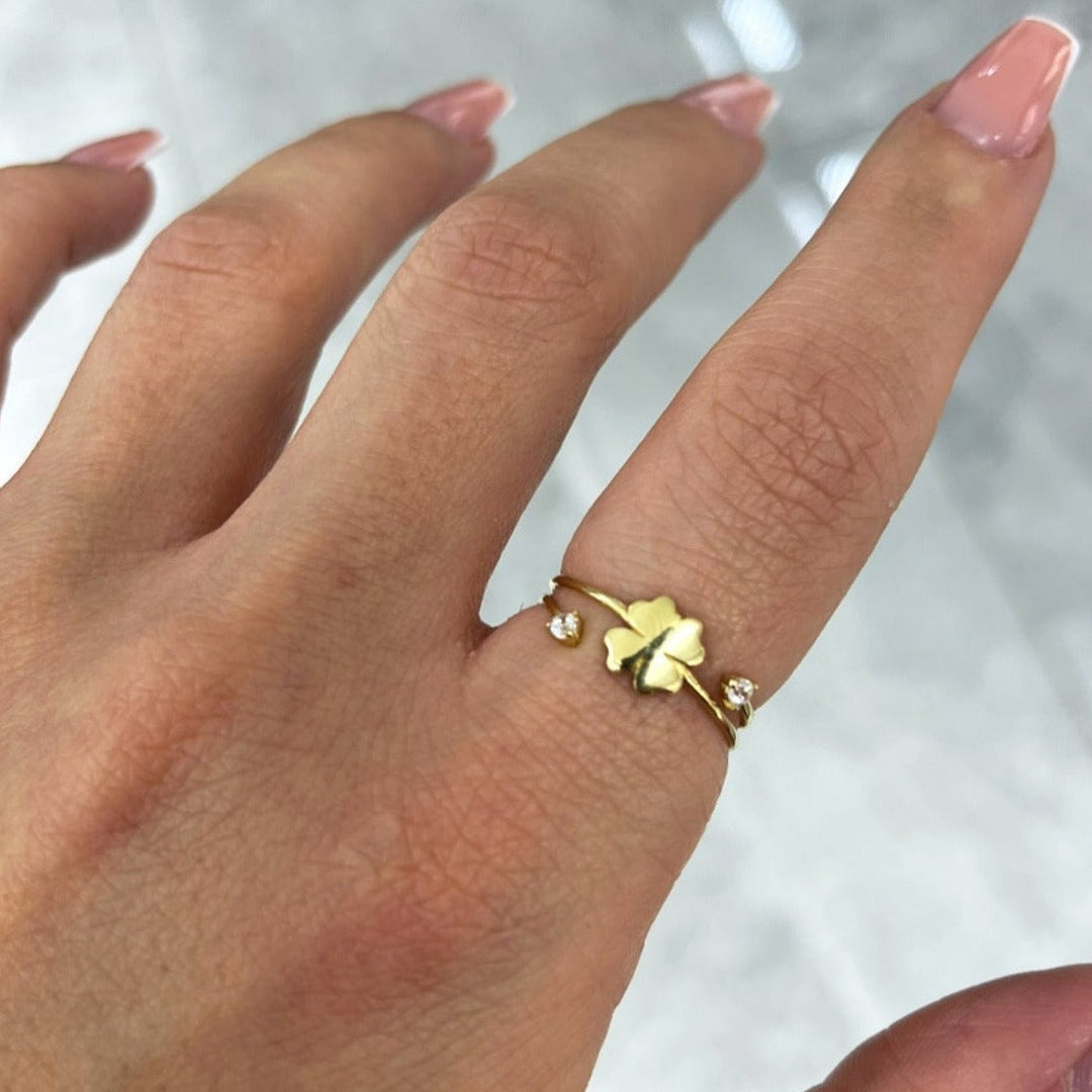 Kleeblatt Goldring