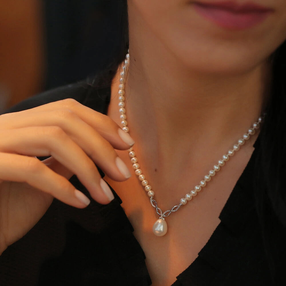 Diamant Perlenkette 10.07 ct