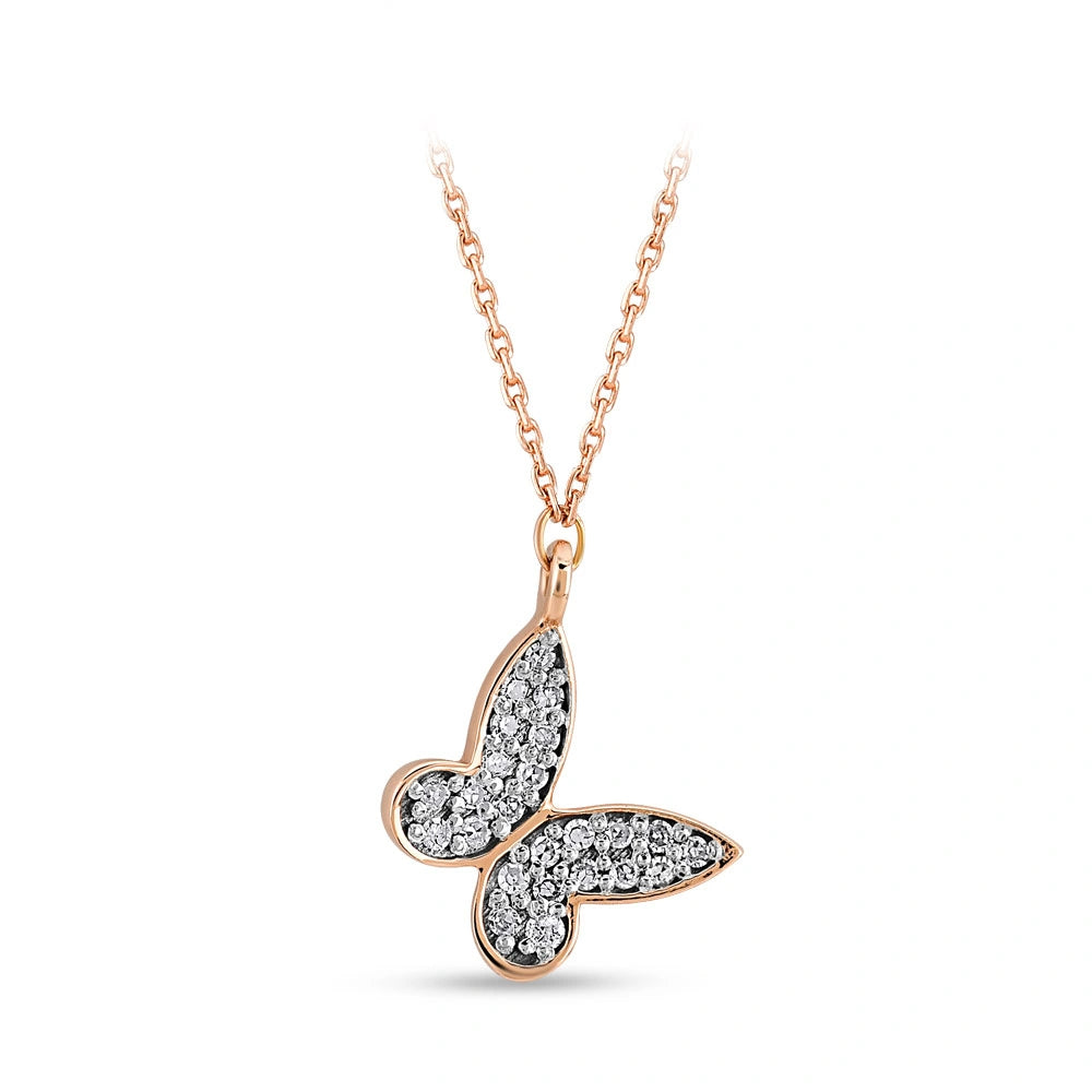 Schmetterling Diamant Halskette 0.07 ct