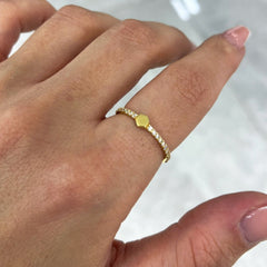 Sechseck Goldring mit Seitensteinchen