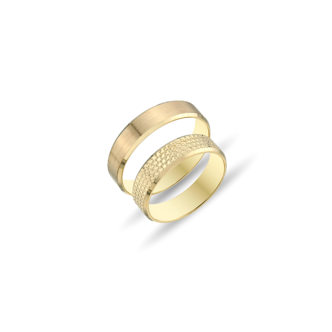 MATTE GOLDENE TRAURINGE MIT WABENSTRUKTUR