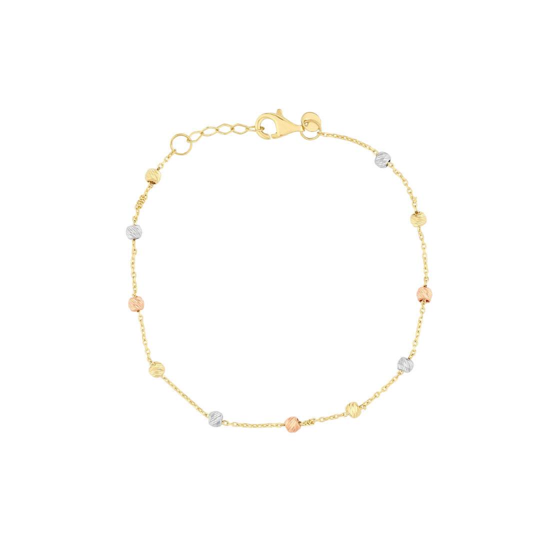 TRICOLOR KUGEL DESIGN GOLDARMBAND