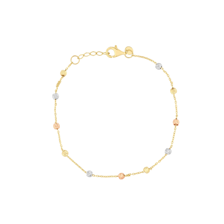 TRICOLOR KUGEL DESIGN GOLDARMBAND