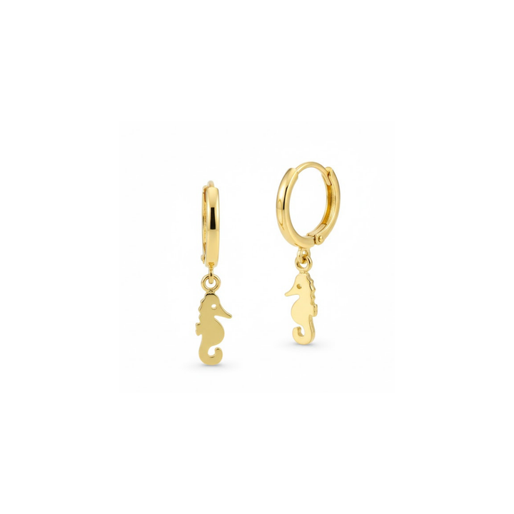 Seepferdchen Goldohrringe