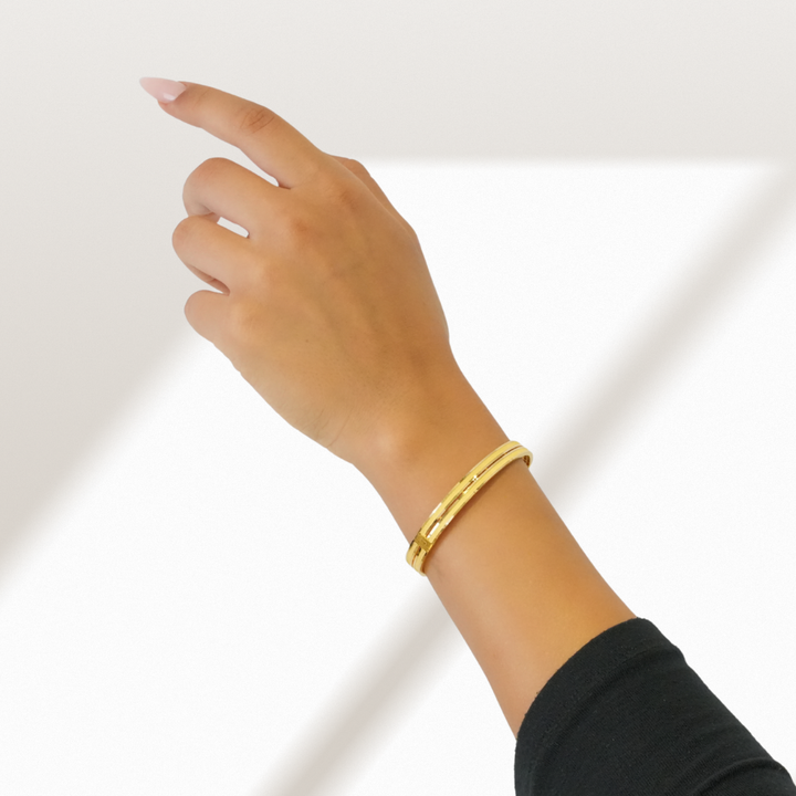 Doppel Ajda Mattgold Armreif
