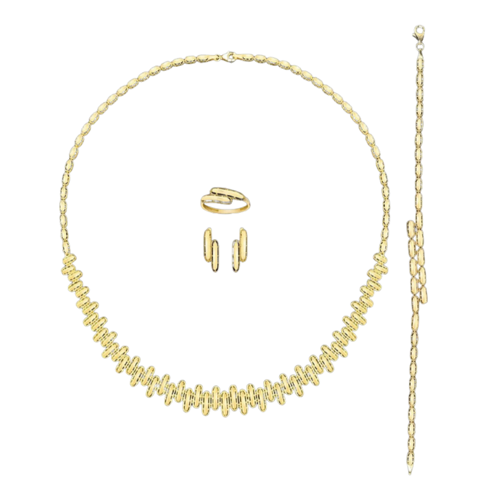 GOLDSCHMUCK-SET IM NAVETTE-DESIGN