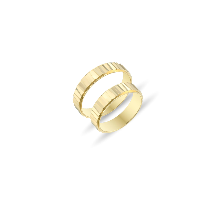 FACETTIERTE GOLDENE TRAURINGE
