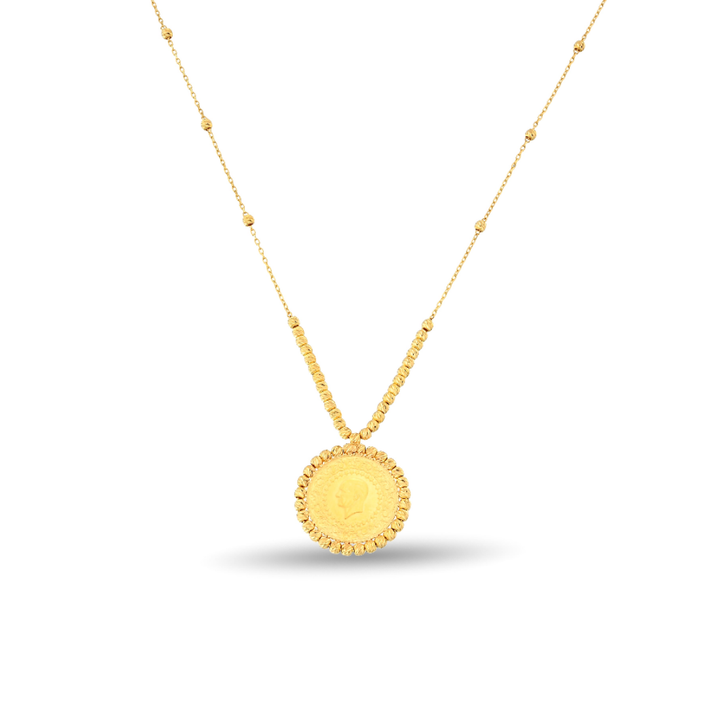 DORIKA-KUGELN MIT VIERTELGOLDMÜNZE (CEYREK) GOLDKETTE