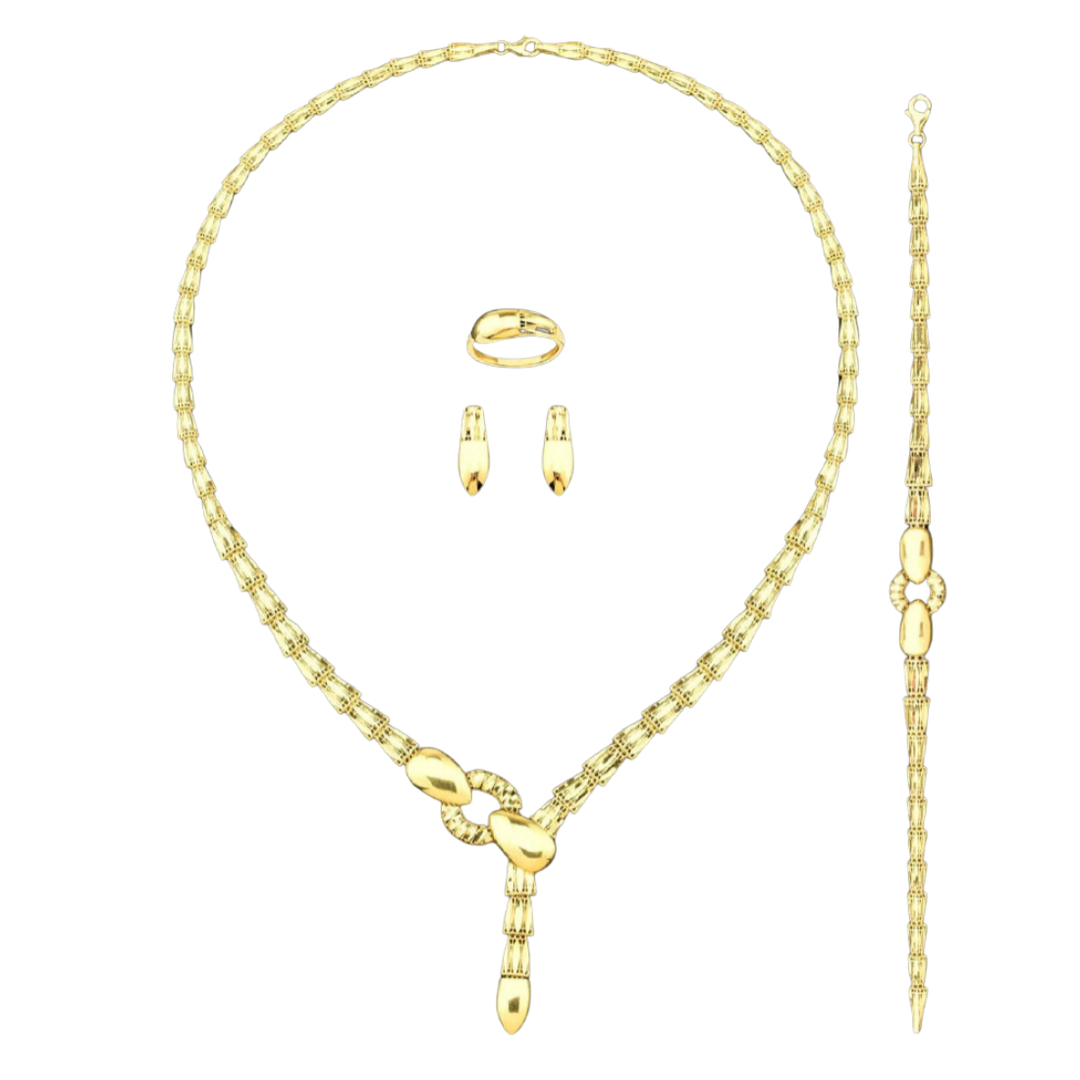 VIERTEILIGES GOLDSET IM KNOTEN-DESIGN MIT ANHÄNGER