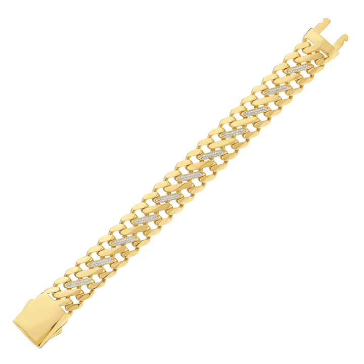 BREITES ZIRKONIA PANZER GOLDARMBAND