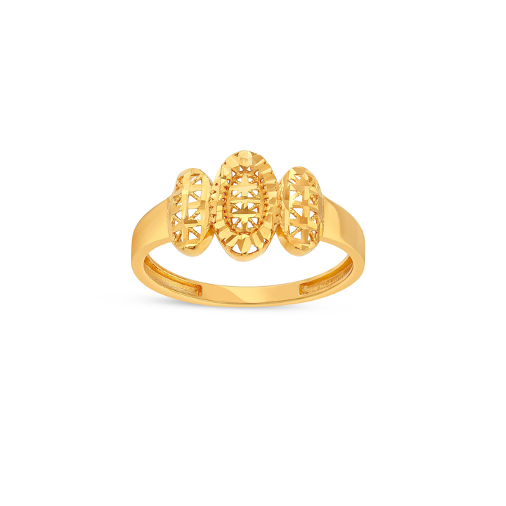 DREIFACHES OVAL-DESIGN GOLDRING