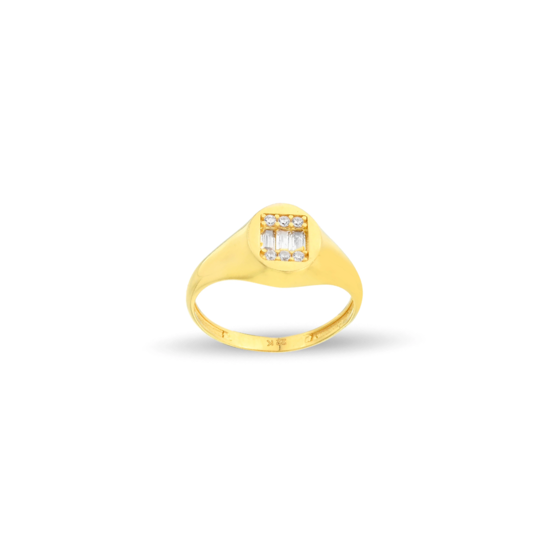 BAGET TAŞLI ŞÖVALYE GOLD RING