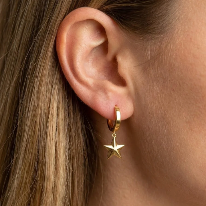 Sternen Goldohrringe