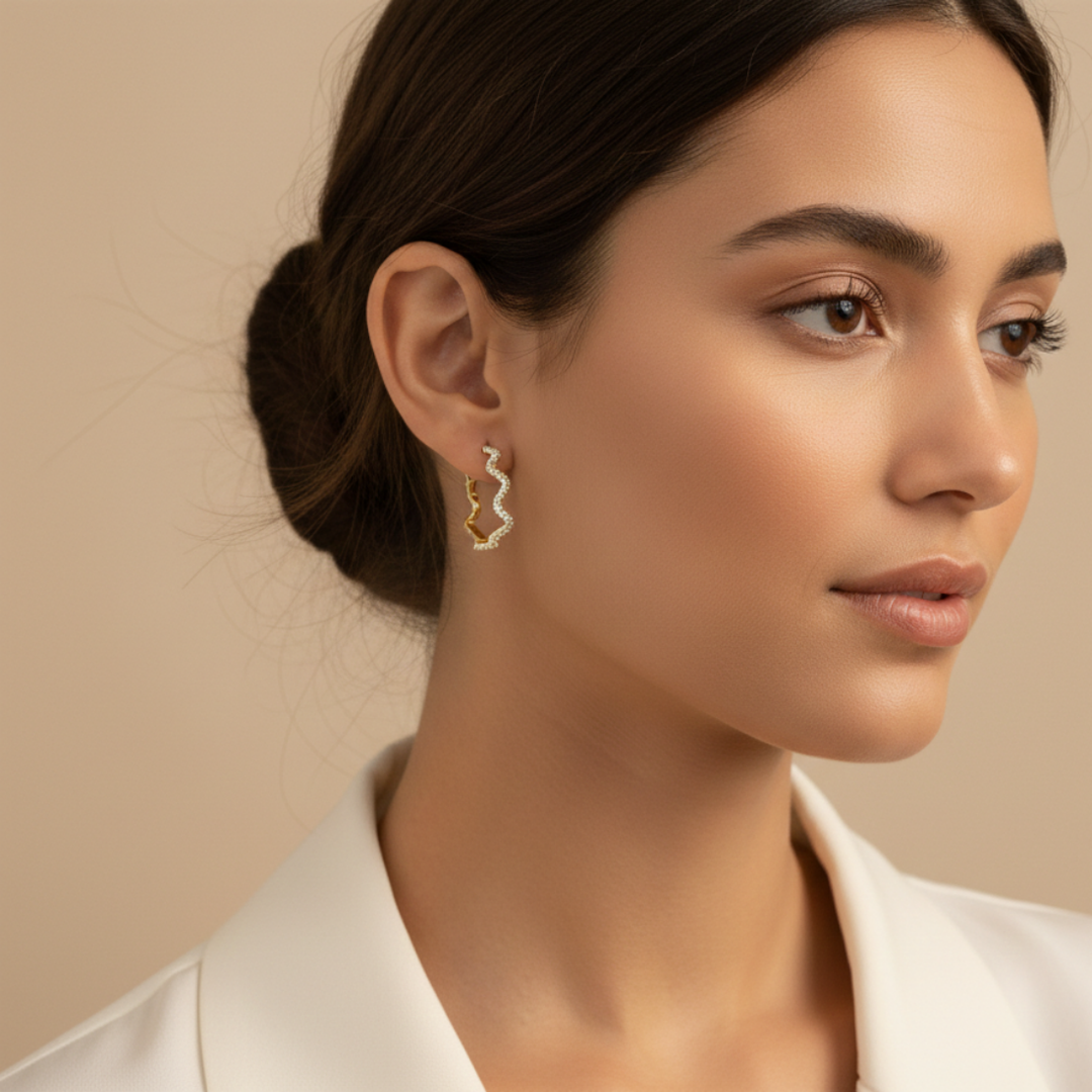 Kleine Zick Zack Goldcreolen