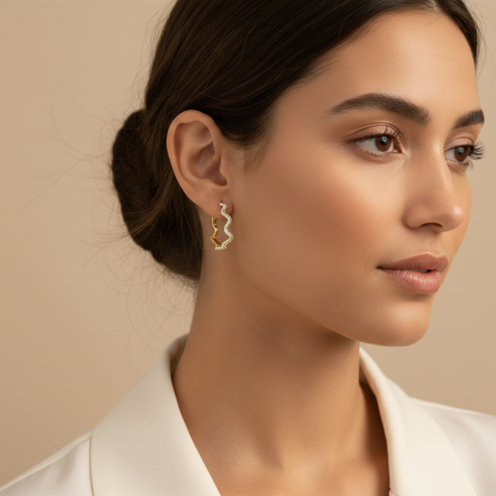 Kleine Zick Zack Goldcreolen