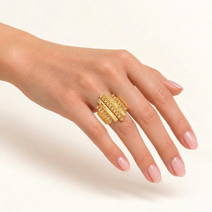 6-ROW DORIKA GOLD RING