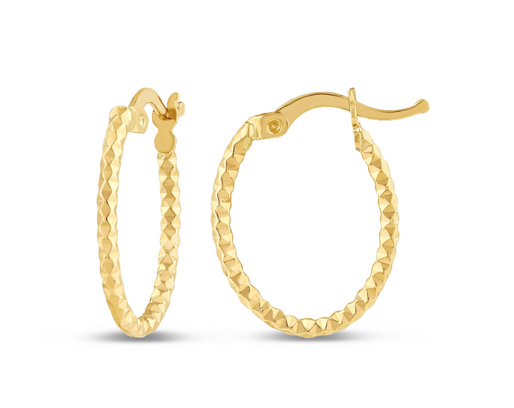 DIAMANTIERTE GOLD CREOLEN