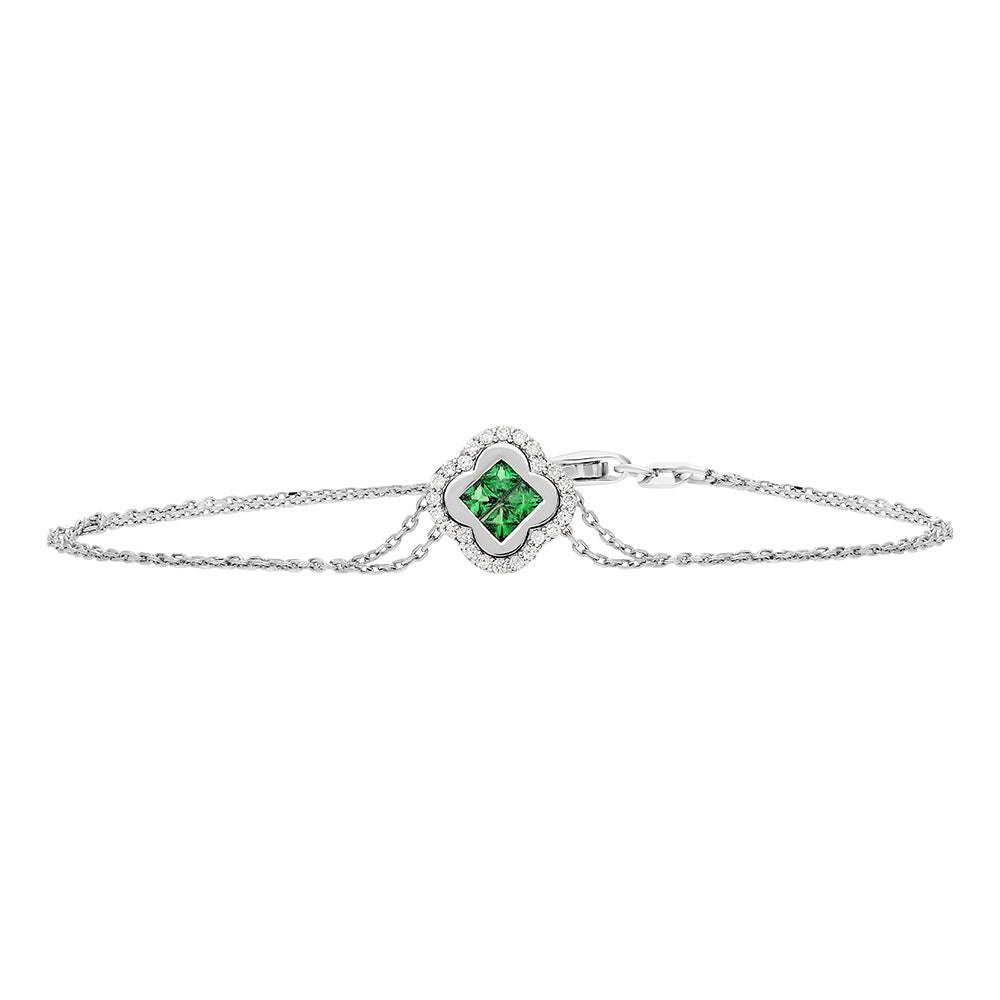 Kleeblatt Tsavorit Armband