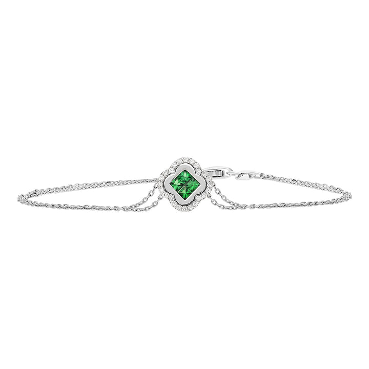 Kleeblatt Tsavorit Armband