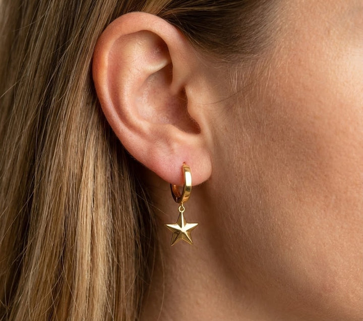Sternen Goldohrringe