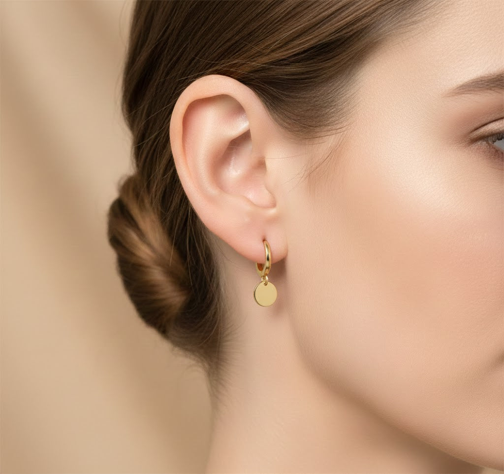 Plättchen Goldohrringe