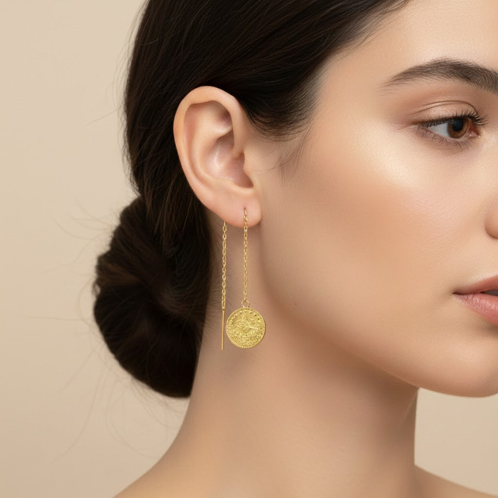 Hängende Reşat Goldohrringe