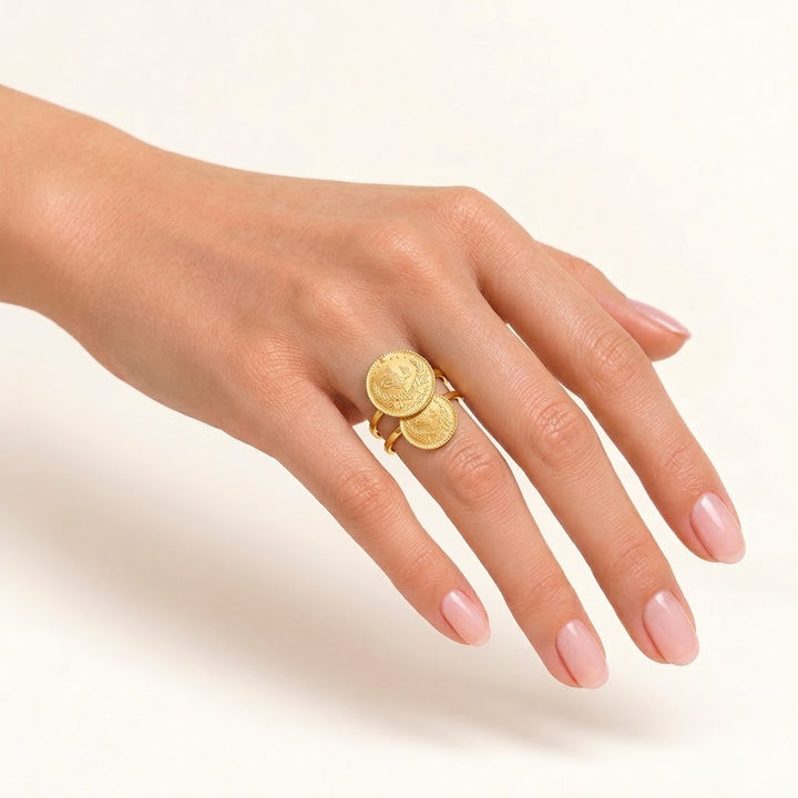 DOUBLE RESHAT GOLD RING